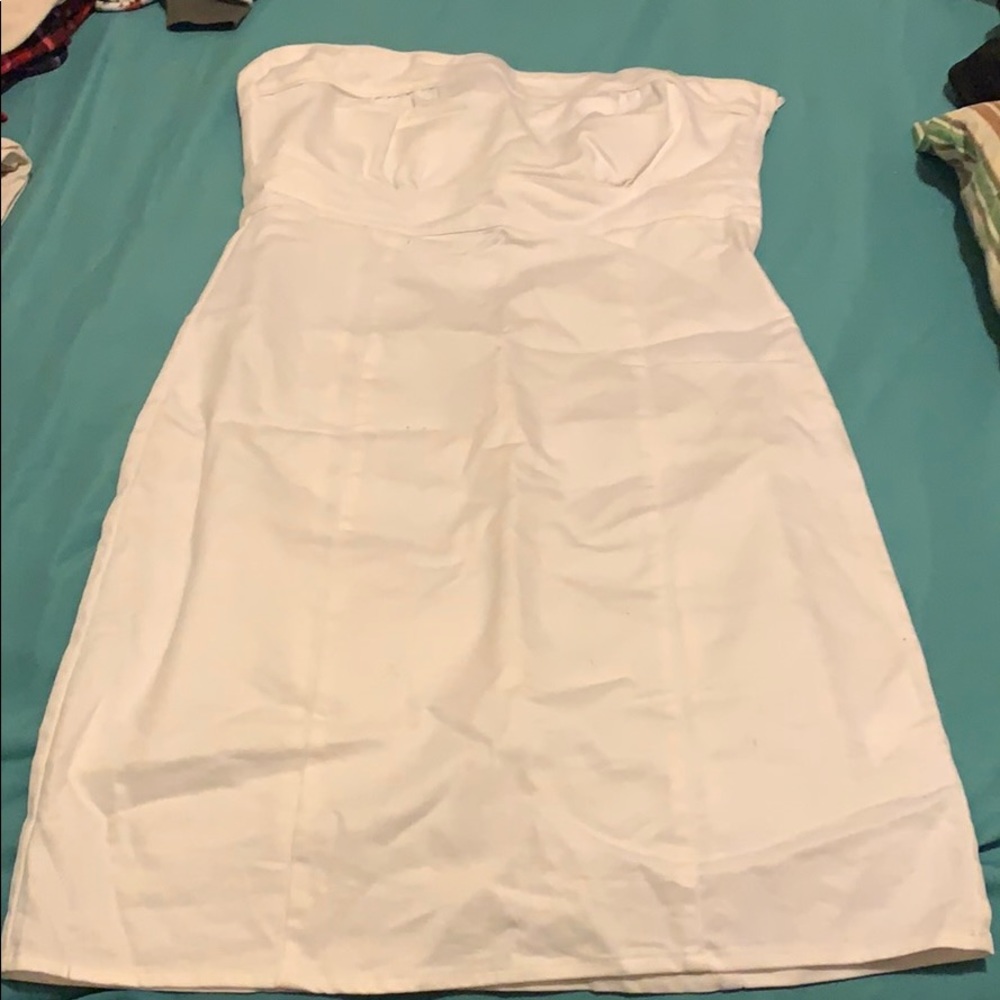 H&M white Strapless Mini Dress